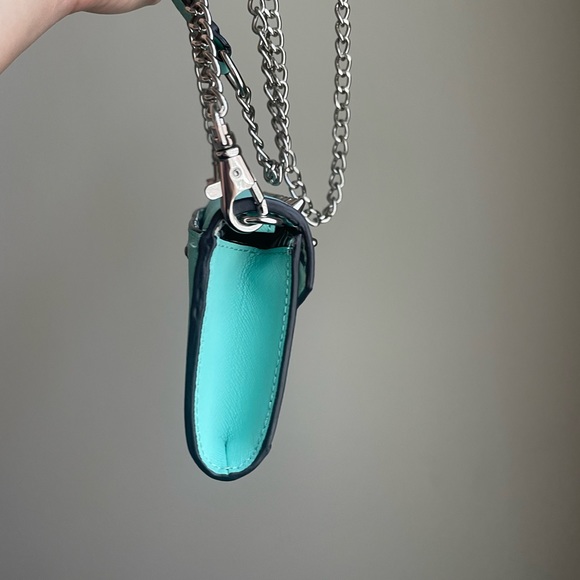 NWOT Rebecca Minkoff Studded Wallet on Chain, Mint Green - Picture 7 of 10